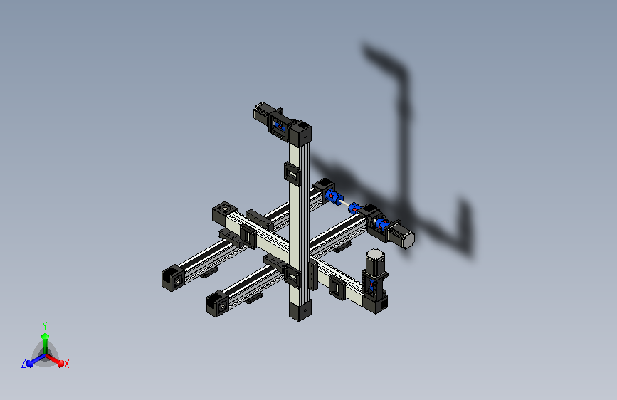 XYZ四条悬臂3D模型