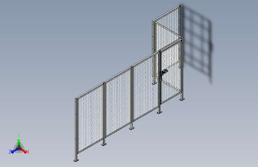 车间机器人防护围栏3D模型