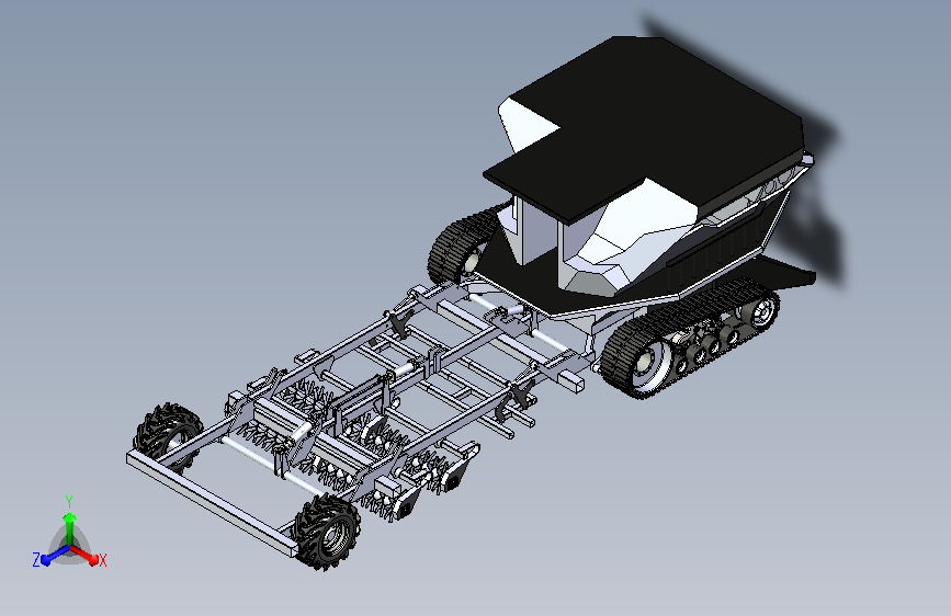 大型农业耕犁机3D图纸3D模型