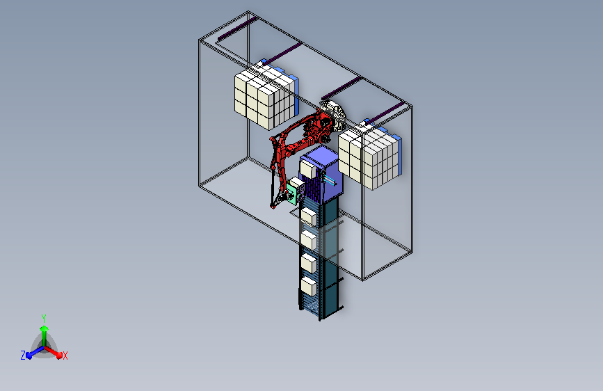 机器人码垛方案3D模型