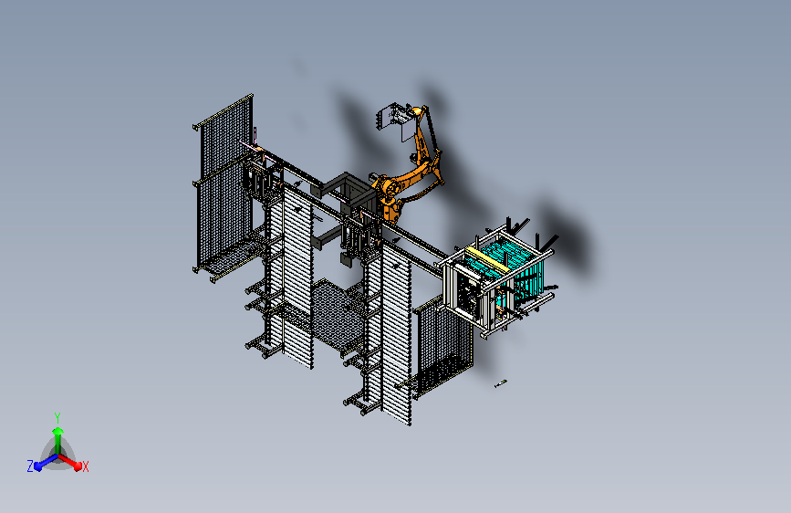 机械手自动码垛上料系统3D模型