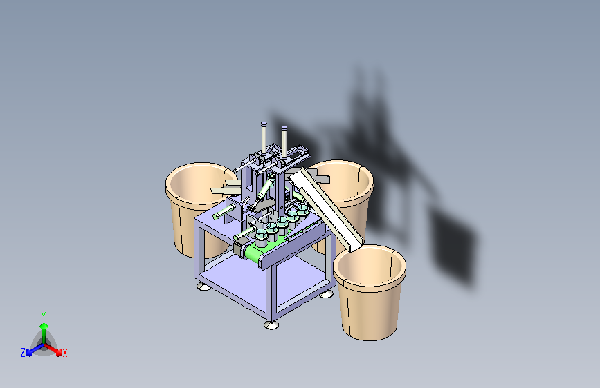 胶轮自动脱模分料设备3D模型