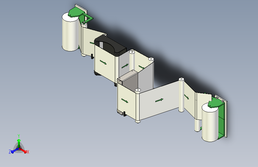 纠偏系统原理图3D模型