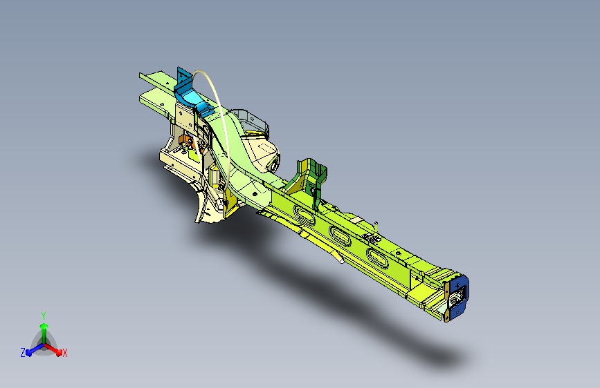 汽车后纵梁三维结构设计3D模型