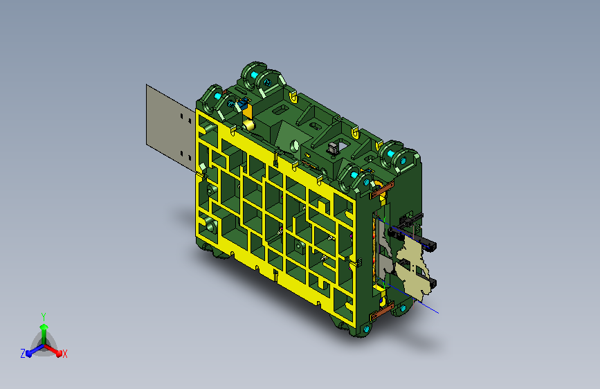 汽车内板加强件级进模具三维结构设计3D模型