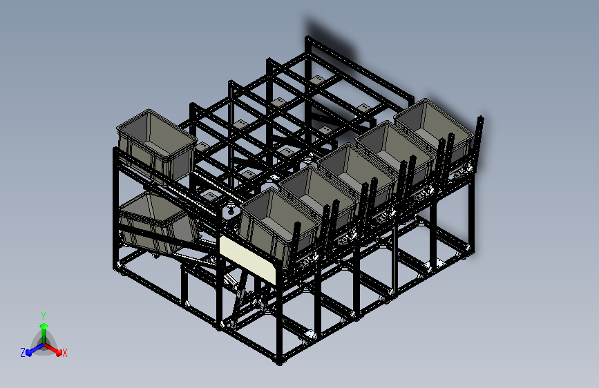 自动卸空箱物料架3D模型