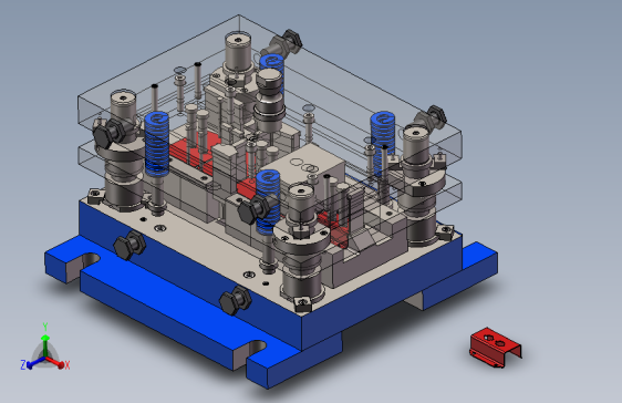 开关支架钣金弯曲级进模设计模型（设计）=90152=30