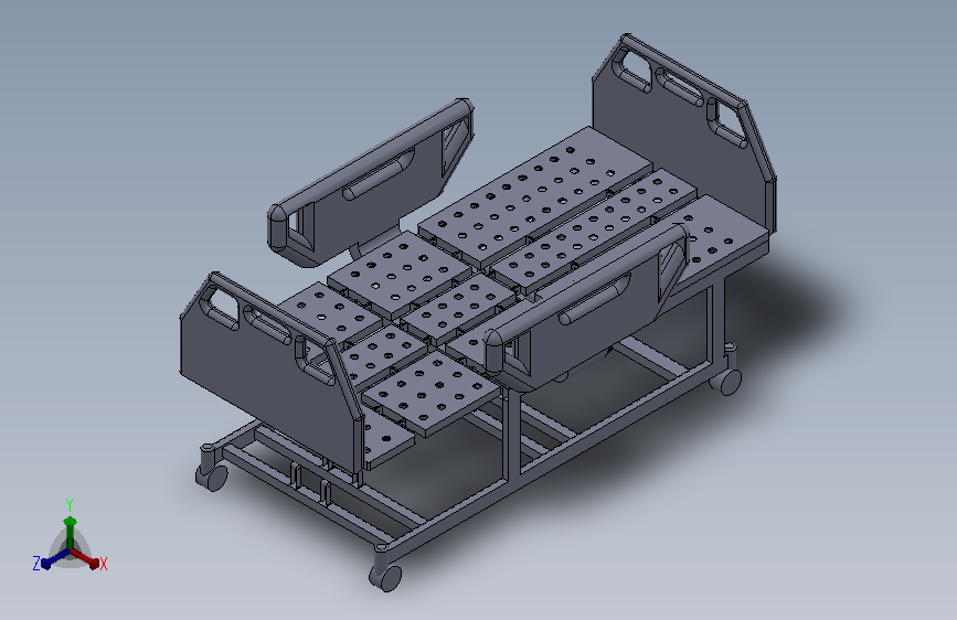 多功能医用护理床的结构设计及优化三维SW医疗病床类【全套】