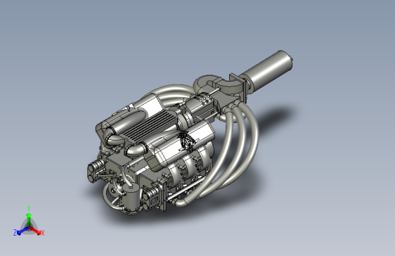 610cc 涡轮增压发动机模型
