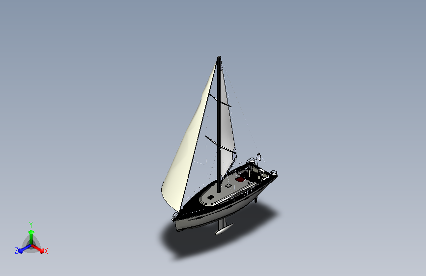 SolidWorks设计的帆船3D图纸