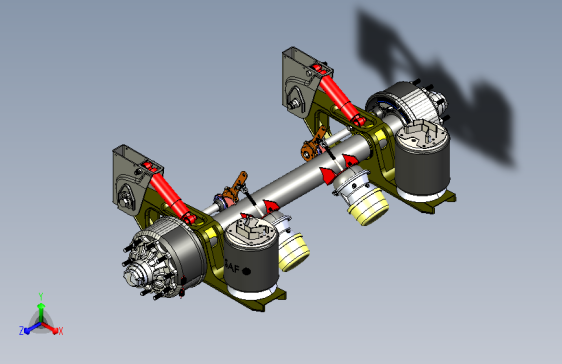 半挂车悬挂车桥三维模型