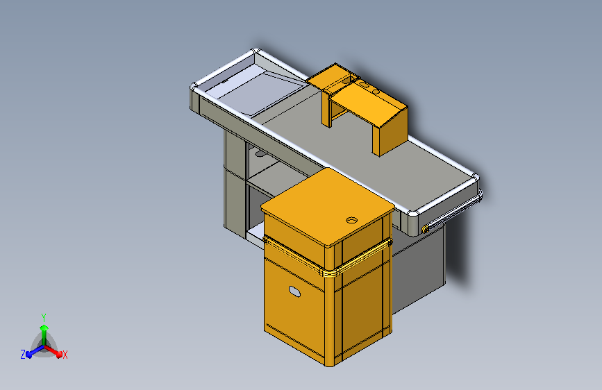 超市系列设备--收银台4 3D模型