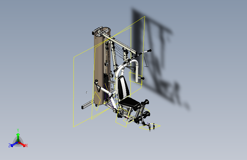 多功能健身机三维模型