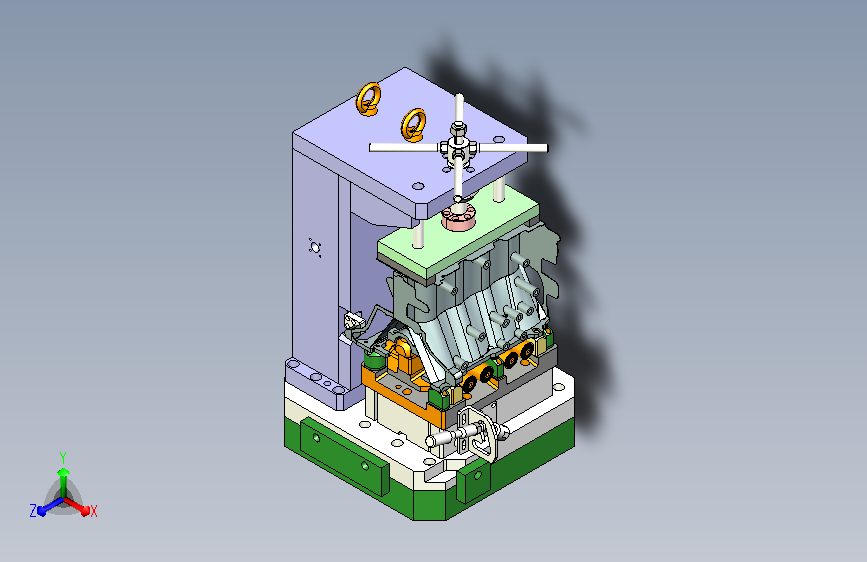 发动机缸体卧加手动夹具