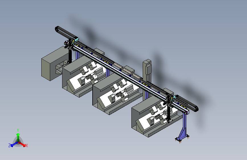 桁架自动化棒料加工设备布局流水线