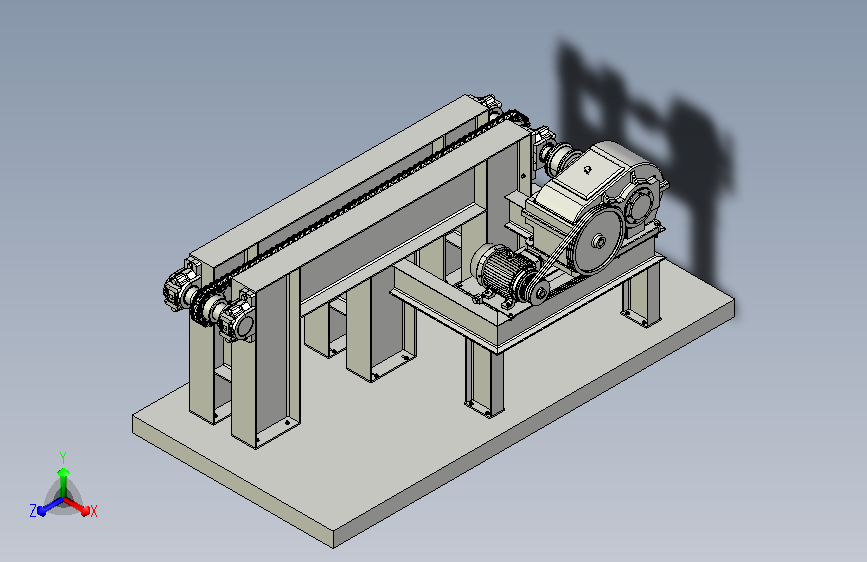 经典链轮，电机，皮带传动设备
