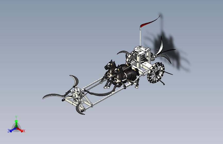 镰刀马战车模型