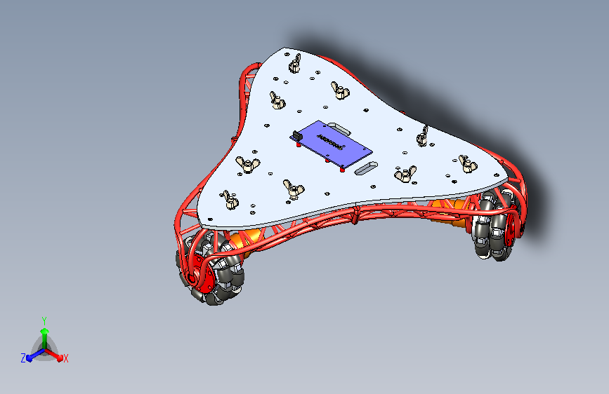 三角麦克纳姆轮机器人平台3D图纸