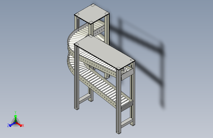 双层无动力滚筒输送线