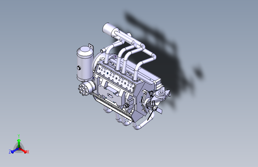 微型水冷V8发动机模型图纸