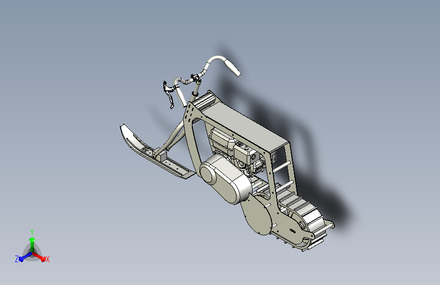 雪地电动履带自行车3D图纸