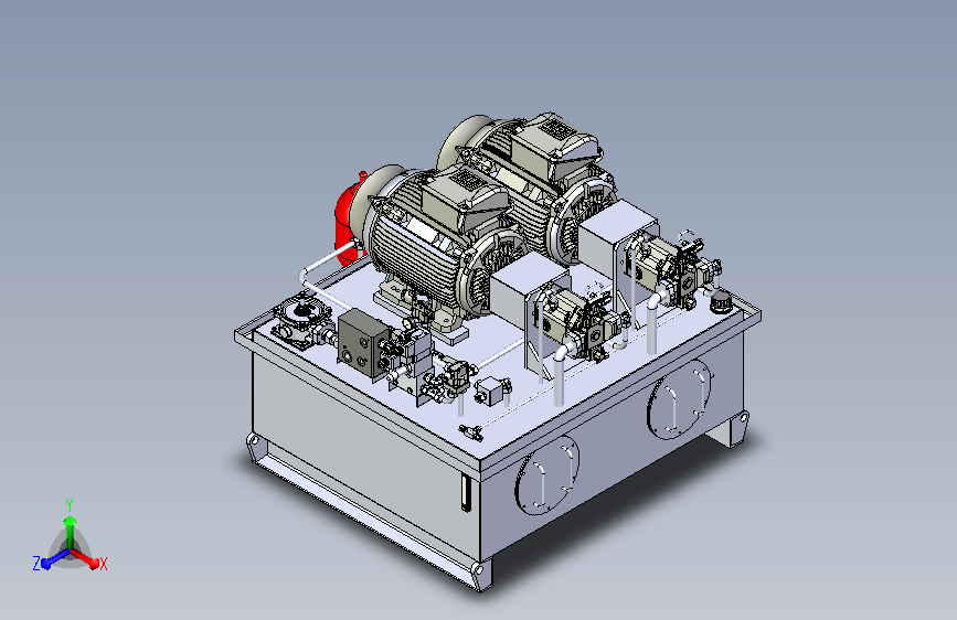 液压站详细三维模型