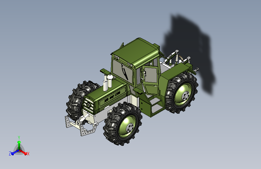 一款solidworks设计的奔驰拖拉机模型