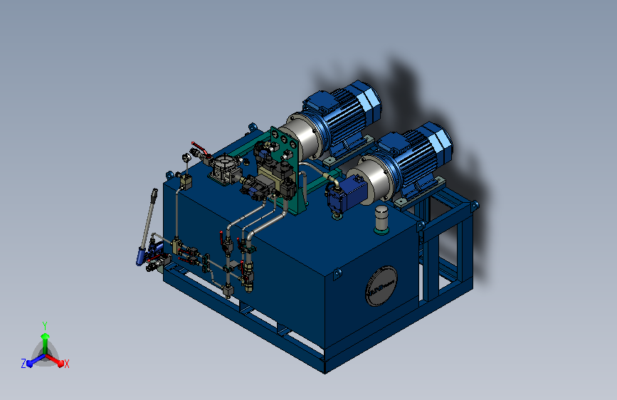 一台液压站三维模型