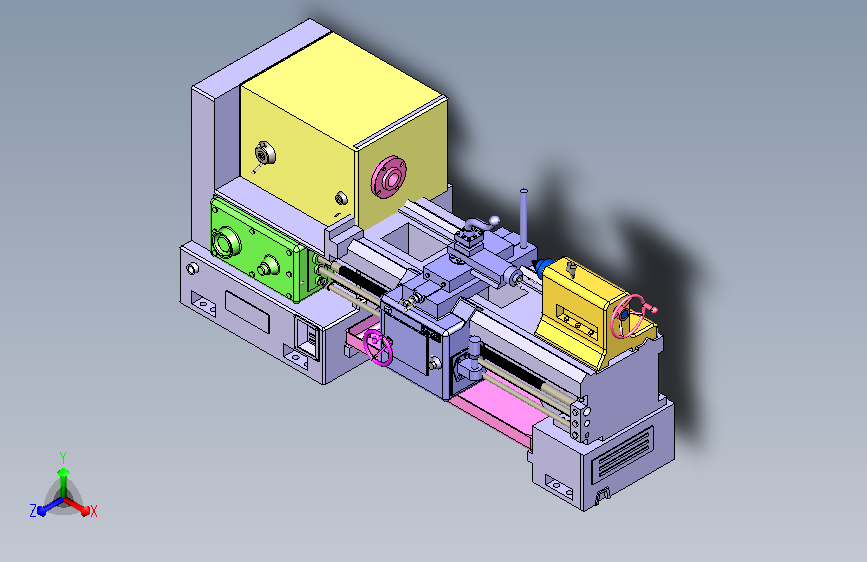 一种车床的3D模型
