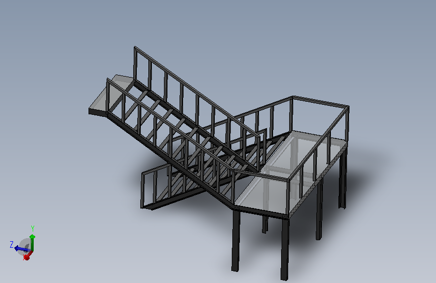 焊接结构的工业楼梯