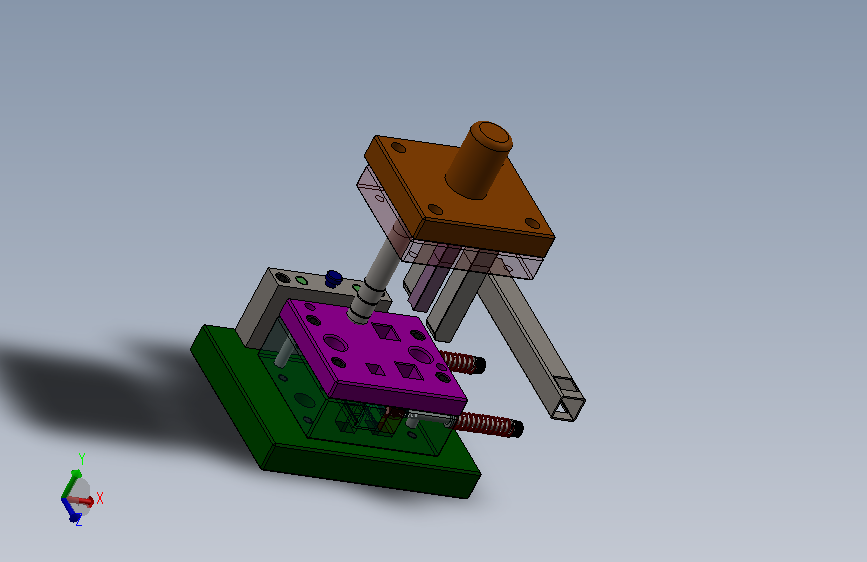 薄壁方管冲孔模具 383521==wb12