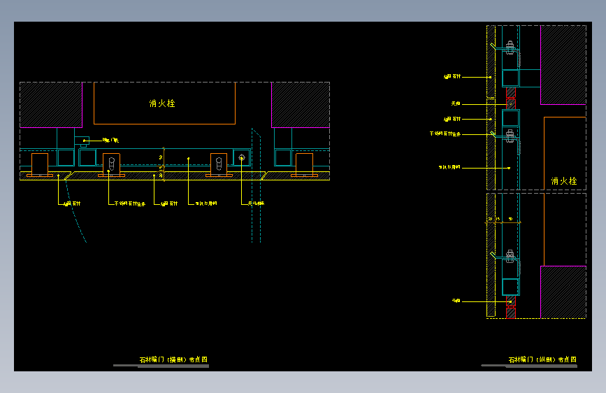 【标准门】石材暗门节点图