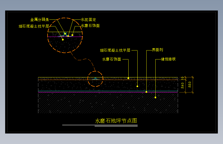 【地坪】水磨石地坪节点图