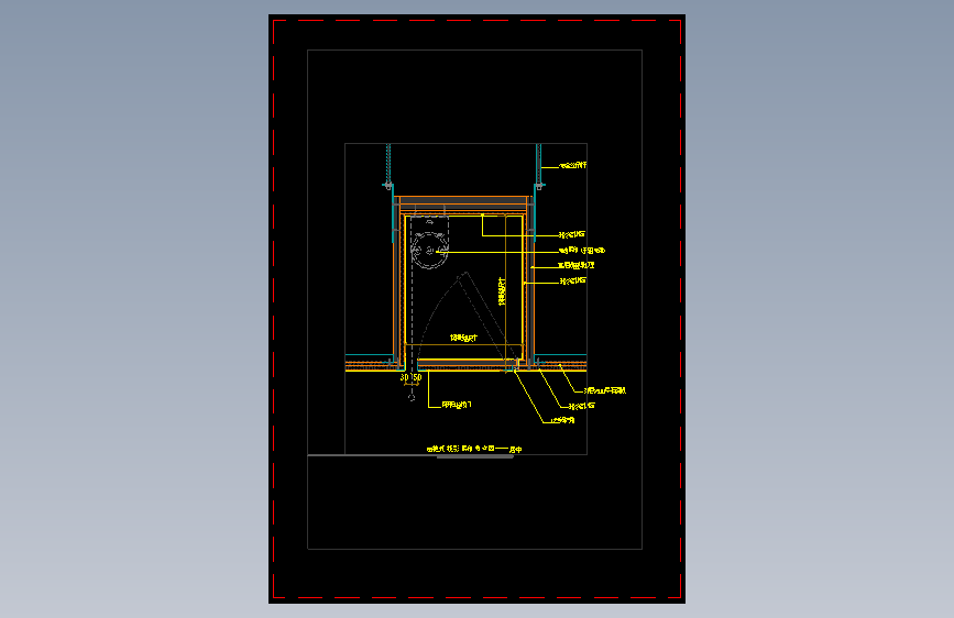 【天花】暗装式投影幕布节点图—居中