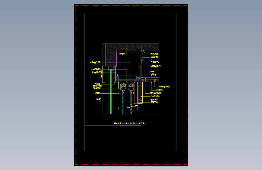 【天花】明装式窗帘盒天花节点图—低于窗户