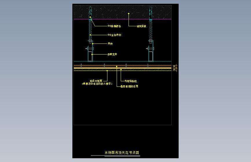 【天花】木饰面吊顶天花节点图