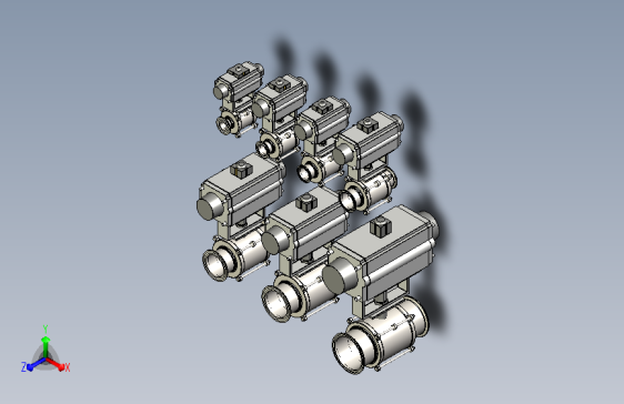 DQP-03气动卡式球阀系列模型