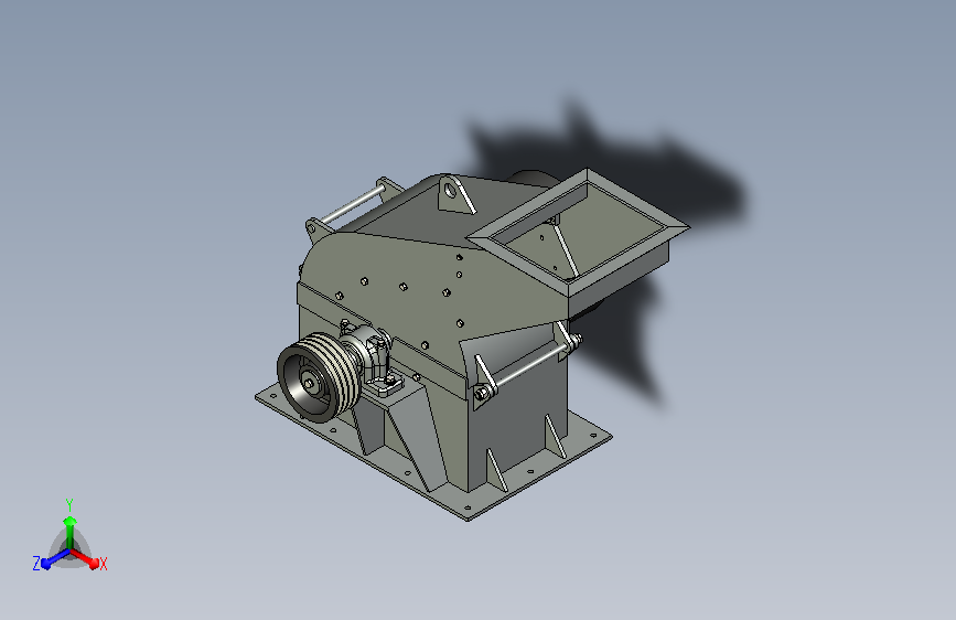 锤式粉碎机三维图