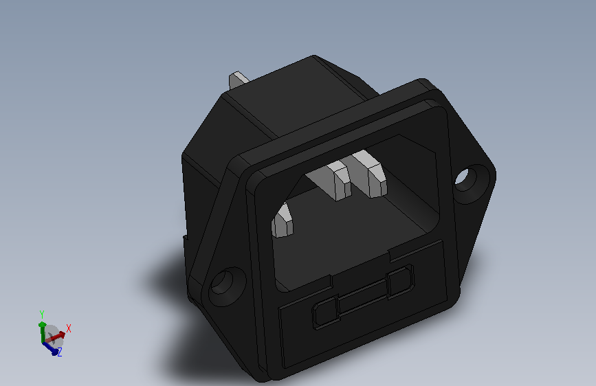 电源插座（带安装孔）三脚插座
