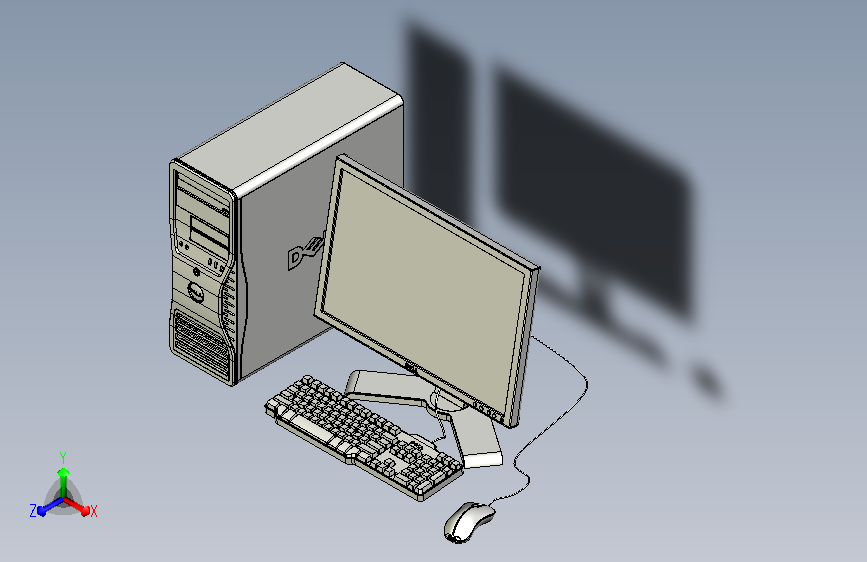 戴尔台式电脑 3D模型