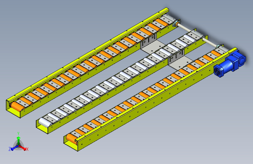方便叉车自动上下栈板的川型滚筒线