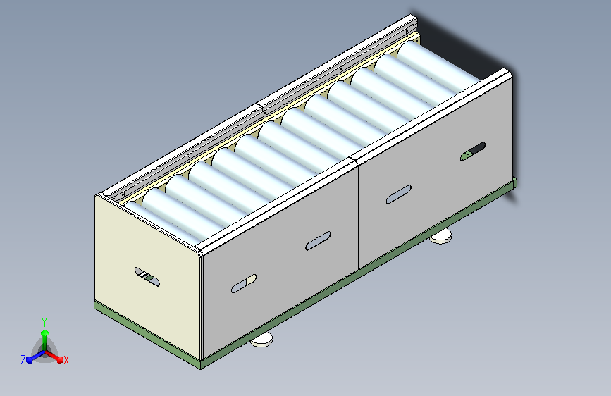 滚筒输送线三维图