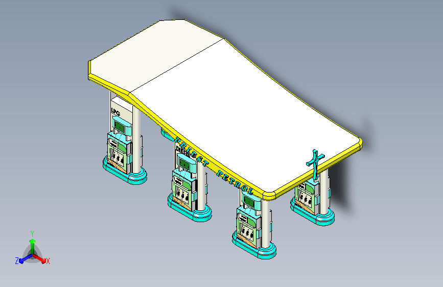 加油站三维模型