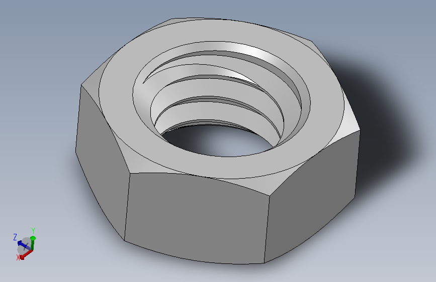 具有立体打印技术的六角螺母