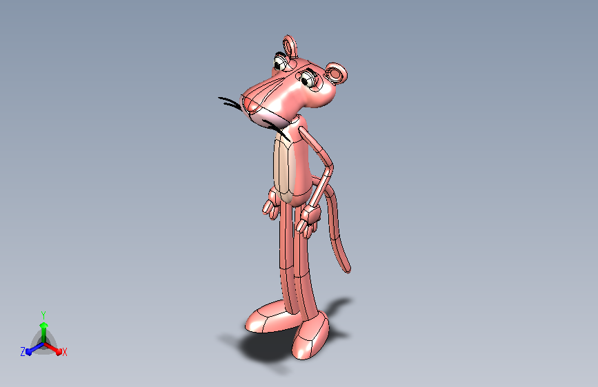 可3D打印粉红豹三维模型