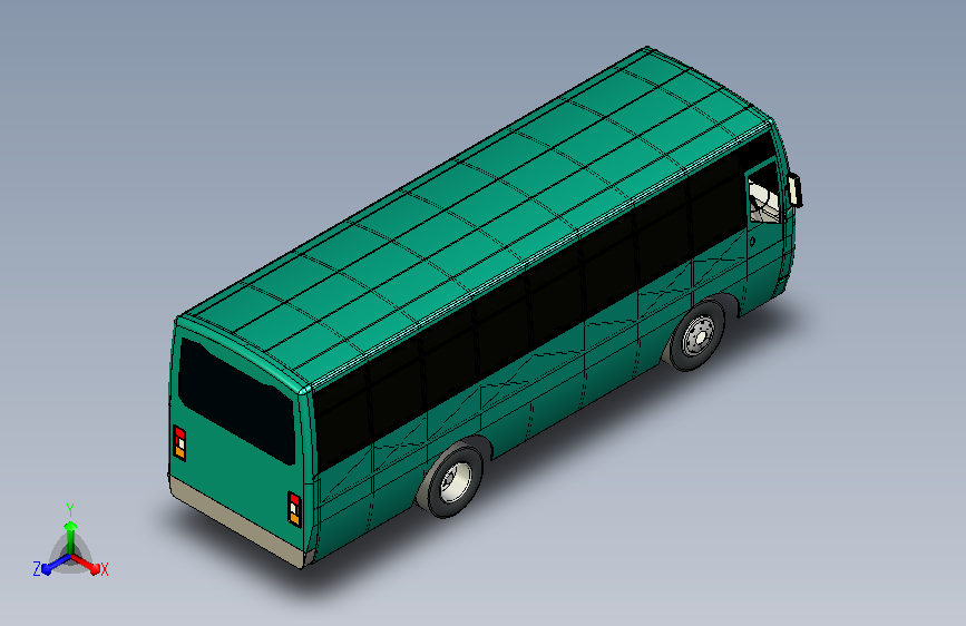 客车带骨架三维模型