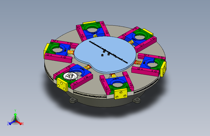 六工位旋转夹紧机构 夹具