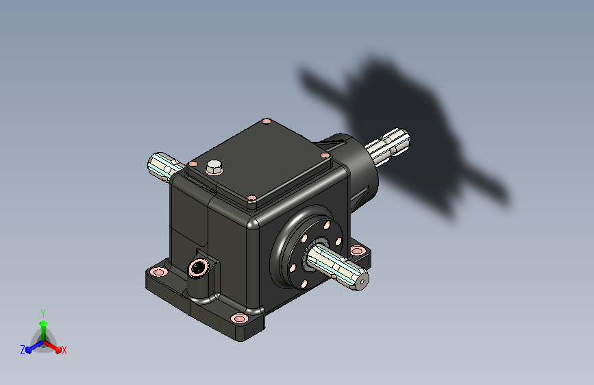螺旋锥齿轮箱(格里森)三维建模图纸