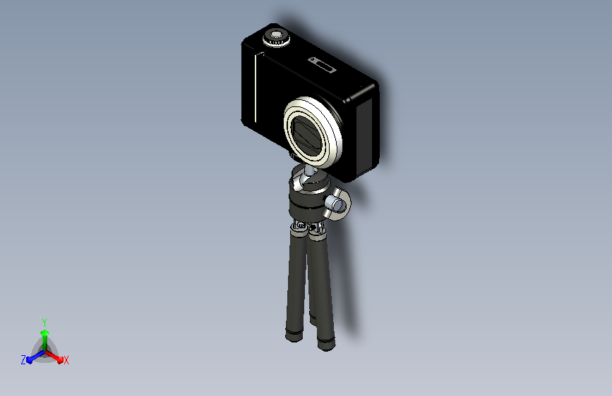迷你数码相机三角架及数码相机带参模型