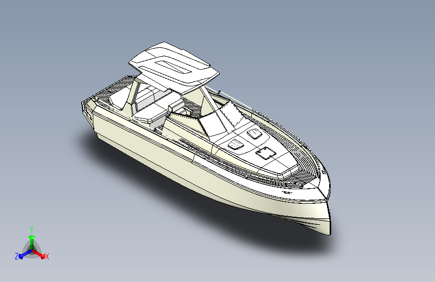一款游艇造型设计（快艇）